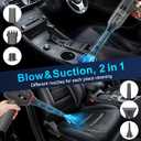 KMM Handheld Car Vacuum Cleaner, 4 in 1 Vacuum Cleaner 16000Pa Air Duster, 3-Speed Adjustable 120W High Power Vacuum Cleaner with LED Light and Multi-Nozzles for Car, Home, Office, Pet (Gray)