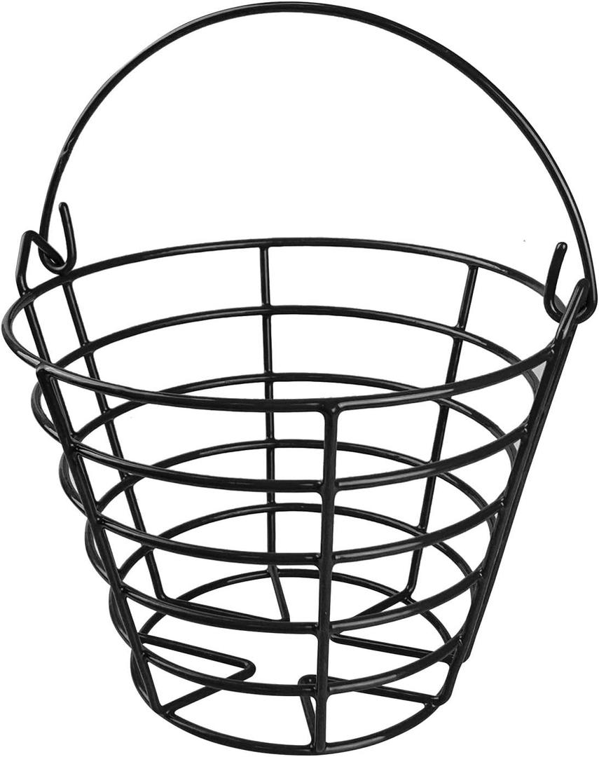 KOFULL Golf Ball Metal Range Basket Golfball Container with Handle - Holds Contain 50 Balls