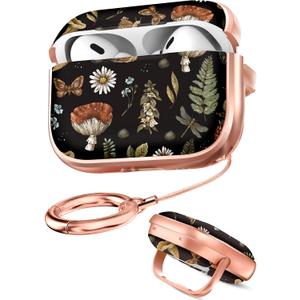 Coralogo for AirPods Pro2/Pro Case with Safety Lock - Cute Cartoon for AirPods Pro1/2 Generation for Women Girls Fashion Stylish Mushroom Pattern Design Kawaii Girly Girlish Hard Protective Cover