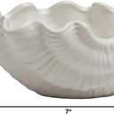 DDR Clam Shell Shaped White Serving Bowl 7 Inches Ceramic