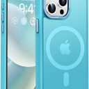 Newfuture Upgraded Magnetic for iPhone 15 Pro Max Case [Compatible with Magsafe] [Mil-Grade Protection], Pocket-Friendly, Slim Translucent Phone Case Cover for iPhone 15 Pro Max 6.7", Lake Blue
