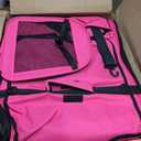 Large Pet Carrier with Wheels, Foldable Rolling Dog Carrier with Big Pocket, Cat Rolling Bag 21"x13"x13" for 2 Cats &Dogs, for Travel, Outdoor, Vet Visits, Camping, Indoor.Pink. (Not for Airline)