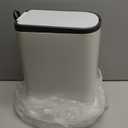 KUK Slim Bathroom Can with Lid Soft Close, Step Pedal, 2.6 Gal/ 10L Stainless Steel Garbage Can with Removable Inner Bin, Anti-Fingerprint Wastebasket for Office, Bedroom, Toilet (White)