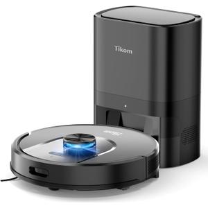 Tikom Robot Vacuum and Mop with Self-Empty Base, Home Mapping, 60-Day Capacity, for Homes with Pets Hair, Carpet & Hard Floors