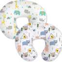 Little Grape Land Nursing Pillow Covers 2 Pack, Soft & Breathable Removable Breastfeeding Pillows Covers for Feeding Pillows, Nursing Pillow Slipcover for Baby Girls Boys, (Animal & Bear