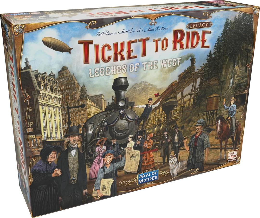 Asmodee Ticket to Ride Legacy: Legends of The West Board Game - The Ultimate Train Adventure! Strategy Game, Family Game for Kids & Adults, Ages 10+, 2-5 Players, 20-90 Min Playtime