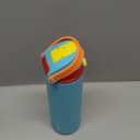 Insulated Water Bottle with Straw - Encool Stainless Steel Water Bottle with Push Button Lid, Leak-Proof & BPA-Free, Keeps Cold for 24 Hours for Sports, Travel, Gym (24 oz, Cerulean Blue)