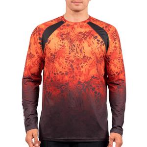 KastKing UPF 50 Fishing Shirts for Men, Long Sleeve Fishing Hiking Shirt, Breathable Moisture Wicking, Sun Shirts for Men (Large, G:prym1-blaze Fade)