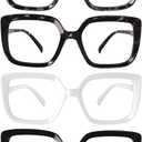 Eyekepper Reading Glasses for Women 4-Pack Large Frame Readers Eyeglasses Oversize +1.00