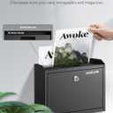 Uniclife Wall Mounted Mailbox with Key Lock & Newspaper Holder, Suggestion Box with Top Slots, Key Drop Box, Safe Lock Box, Metal Donation Box, Ballot Box for Office Business Activity