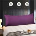 Body Cooling Pillowcase Long Pillow Case Breathable Cool Silky Soft Rayon Derived from Bamboo Fabric,Hair and Skin Friendly,Dark Purple,1 Pack,20x54IN