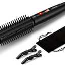 Farery 1.5 Inch Curling Iron Brush, Heated Round Brush for Loose Bouncy Curls, Hot Brush with Anti-Scald Hard Bristles, Dual Voltage Travel Hair Tool with 360 Swivel Cord, 410F Fast Heat