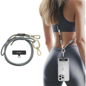 MAGEASY Crossbody Cell Phone Lanyard - Universal Rope Cell Phone Lanyard | 6mm Adjustable Strap for iPhone, Samsung & More (Misty Blue)