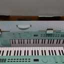 RockJam 49 Key USB Keyboard Piano with Lessons & Keynote Stickers, Baby Blue 