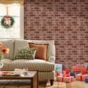 3D Peel and Stick Faux Brick Wall Panels 11.8" x 11.8" 10-Pack, Small Brick-Look Wall Sticker, Thin Lightweight PVC Self Adhesive Wall Tiles for Interior Decor, Red Orange