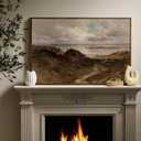 InSimSea Framed Canvas Wall Art Vintage Decor, Seaside Path Wilderness Landscape Paintings Artwork, Large Prints, Retro Wall Decorations for Living Room Bedroom Bathroom, 24"x36"
