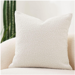 DOMVITUS Boucle Pillow Covers 20x20 Luxury Throw Pillow Covers Decorative Pillows for Bed Sofa Pillows for Living Room Accent Couch Soft 2 Pcs