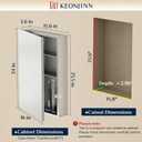 Keonjinn 16 x 24 Inch Medicine Cabinet, Bathroom Medicine Cabinet with Mirror, Lightweight Aluminum Structure, Assembly Required, in Wall or Wall Mount, Adjustable Shelves, Tempered Glass