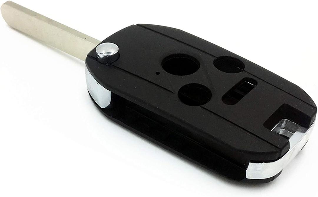 Ezzy Auto 3+1 Buttons Flip Key Shell Case Fob fit for Accord CR-V Pilot Civic Keyless Remote Entry