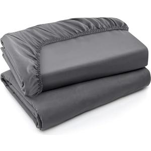 No Brand Bedding  Fitted Sheets - Bulk Pack of 2 Bottom Sheets 25X72  Grey