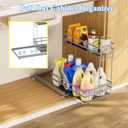 2 Pack Under Sink Organizers and Storage, 2 Tier Pull Out Cabinet Organizer, Metal Sliding Drawer Storage for Kitchen BathroomGray (Grey)