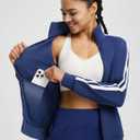 baleaf Women's Fleece Running Jackets Full Zip Warm Sweatshirts Jackets Winter Cold Weather Workout Athletic Sports Leisure (Blue, L)