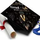 Dunzoom Grad Cap Topper Black Women She Did Graduation Cap Topper Class of 2026 DIY Decor Kit for Graduation Ceremony Motivational Inspirational Decor African Art