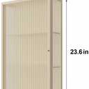 Bathroom Wall Cabinet 14 Inch Over The Toilet Metal Storage Cabinet with Glass Door, Wall Mounted Medicine Cabinet for Bathroom Laundry Room Bedroom (Beige, 23.6x13.8x6IN)