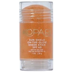Kopari Sun Shield On-The-Glow Sheer Sunscreen Stick SPF 40, Sweat and Water Resistant Roll On Sunscreen For Face and Body with Vitamin E and Bisobolol, 1oz