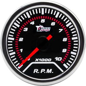 Car Tacho Gauge 2" 52mm Auto Tachometer Gauge Meter Universal RPM Pointer Gauges 12V Bright Light Indicator Speedmeter Meter Smoke Len 0 to 10000 RPM