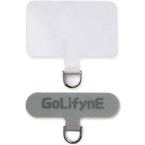 2 x 2 Pack Universal Phone Tether Tab Set, Phone Strap Replacement Part w/Anti-Slip Transparent TPU & Grey Nylon Material, Cell Phone Patch Compatible with Most Lanyards, Wrist Straps, and Cases