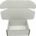 White Cardboard Shipping Box 10 x 10 x 4 Inch Corrugated Packaging Storage Boxes 5 Pack (Inside Size: 9.3 x 9.8 x 3.8")