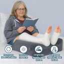 CIVJET 3-Height Adjustable Wide Leg Elevation Pillows for After Surgery or Sleeping, Memory Foam Support for Both Legs, Knee & Ankle Wedge for Swelling & Circulation, Removable Washable Velvet Cover