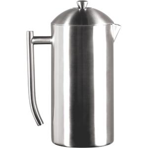 Frieling Coffee Press Stainless Steel French Press Coffee Maker - 44 oz, Brushed Stainless Steel - Double-Walled Insulated Zero Sediment Filter - For Home & Camping