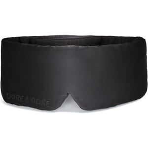 Dore & Rose Deep Sleep Mask Light Blocking, 23 Momme Mulberry Silk Eye Mask, Ultra Soft, Adjustable - Travel Sleeping Mask for Men & Women - Black