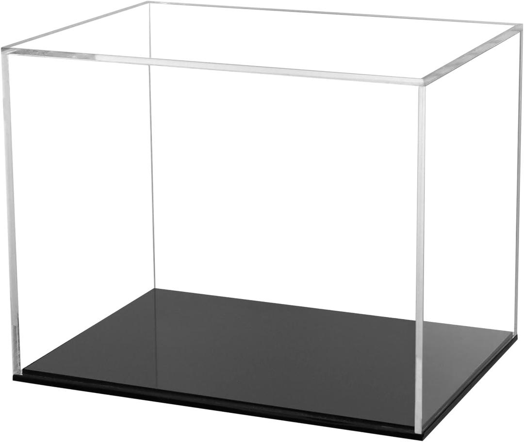 QWORK Acrylic Mini Helmet Display Case, Clear UV Protection Holder, Dustproof Storage Showcase for Collectibles, Jewelry, Figurines, and More, 7.25.15.5 Inches