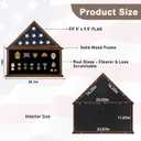 Large Military Burial Flag Display Case for American Folded Veteran 5'x9.5' Burial Flag and Military Medals - Solid Wood Shadow Box Gift with Real Glass Certificate Holder -Walnut