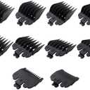 WELURE 10Pcs Clipper Guards Set Replacement for Limural K11S/ Novah HCL-001/ Surker K7S/K9C/K9S - 1/16" to 1" - Black