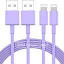 2pack 10ft iPhone Charger, [Apple MFi Certified] Long iPhone Charger Cord 10 ft, Apple Lightning to USB Cable, 10 Foot Fast Charging Cords for iPhone Charger 14/13/12/11/13 Pro/13 Max/X/XS/XR,Purple