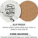 Ceramic Coasters Set of 8 with Holder - Christian Bible Verse Drink Coasters, Absorbent Marble Coasters for Table, Religious Gifts for Women Friends Family, 4 Inches