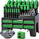 118-Piece Magnetic Screwdriver Set with Plastic Racking, Precision Screwdrivers, Magnetizer, Demagnetizer, Nut Drivers, Ratchet Handles, Allen Keys, Sockets & More - DIY Tools & Gift for Men