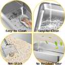Stainless Steel Cat Litter Box, 15.7"11.8"4" Metal Litter Pan, Small Litter Box for Little Cats Kittens, Easy Cleaning