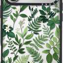 Clear TPU Phone Case Cover for iPhone with Design, Drop Protection, Cute Case for Girl Women (Clear-Green Leaf, iPhone 17 Pro)