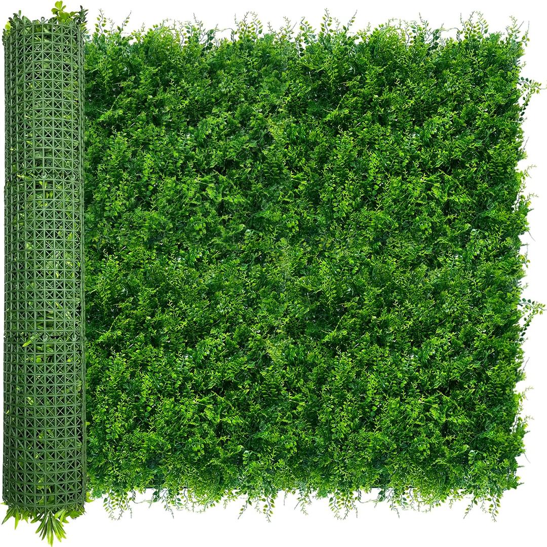 ODTORY Artificial Plants Hedge Wall Panels40x120 Inch (33.5 sqft) UV-Anti Greenery Boxwood Fence Privacy Screen, Faux Ivy Grass Wall with Fake Leaves for Indoor Outdoor Background Covering