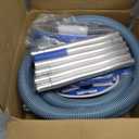 5 Pcs Pool Vacuum Cleaning Kit, Include Hose 1-1/2" x 29.5ft with Swivel Wheel Vacuum Head, Adjustable Pole, 17.5'' Brush, and Skimmer Net for Above Ground & Inground Swimming Pool Cleaning