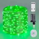 JMEXSUSS 200 LED Remote Control Green Christmas Fairy Lights, 66 ft 8 Modes Fairy Lights Indoor with Wheel, Plug in Green Light Outdoor for Halloween Christmas Decor
