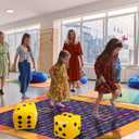 Hundred Activity Mat Math Rug Hundreds Chart Set 1-100 Counting Rug for Home Classroom, 4x4 ft Non-Slip Educational Activity Mat with Dice Frames, Large Math Learning Tool for All Ages