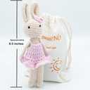 Crochet Stuffed Animal - Adorable Handmade Bunny Daughter Plushie Doll with Pink Dress, Ideal for Infants - Knitted Stuffed Animal Crocheted Stuffed Animals for Newborns