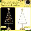 Set of 2 Lighted Christmas Tree Table Decoration with Golden Star Battery Operated Tabletop Prelit Mini Xmas Tree with LED Light up Desk Ornament for Home Mantel(Triangle,Gold)