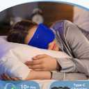 Sleep Mask with Bluetooth Headphones, Removable 3D Contoured Cup, Wireless Eye Mask for Sleep, Sleeping Headphones with Thin Stereo Speakers for Men, Women, Travel, Relaxation - Blue